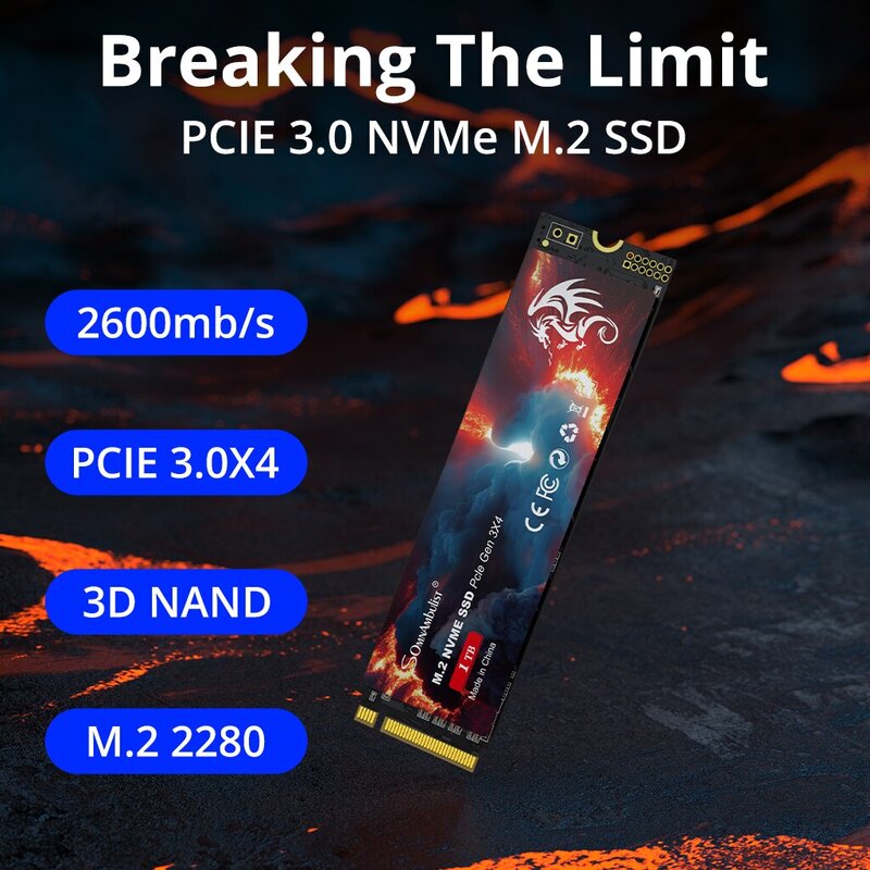 SomnAmbulist SSD M2 NVME 128GB 256GB 512GB 1TB SSD M.2 2280 PCIe 3.0 unità a stato solido interna per Console di gioco Desktop portatile