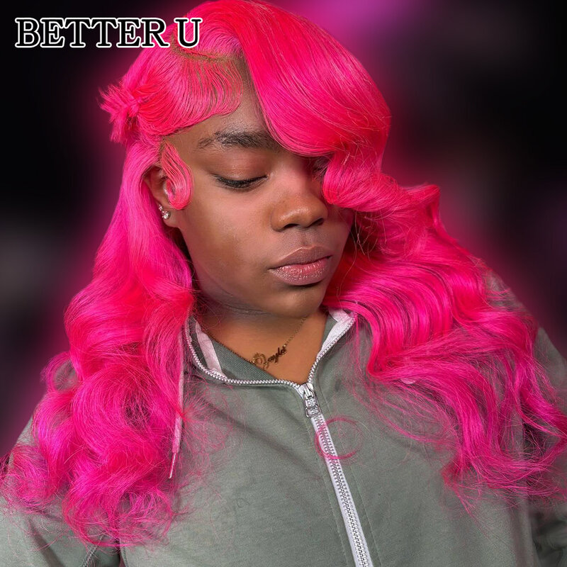 Rose Human Hair 13X6 Lace Front Pre-Stretched Wig Transparent Lace Front Wig 13x4 High Gloss Body Wave Wig 250 Density