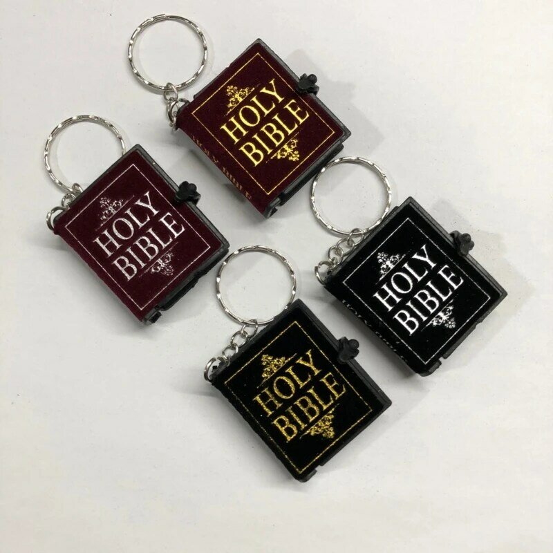 Cute Small Books Pendant Adorable Mini Bible Shaped Keyring Soft Fabric Key Rings Flannelette Key Chain Accessory