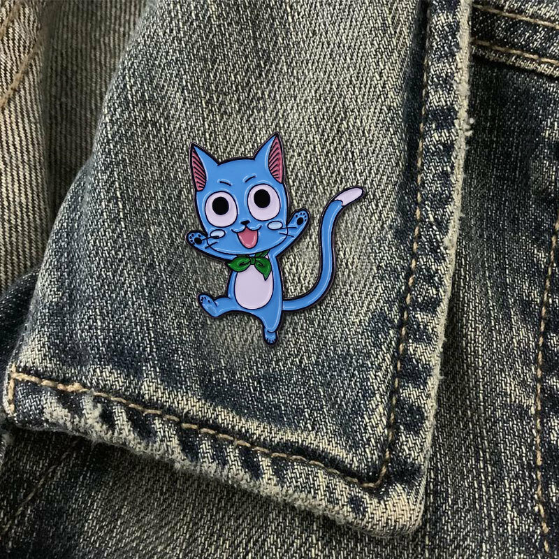 Anime Fairy Tail Cute Happy Enamel Pins Badges on Backpack Men Women Brooch Briefcase Badges Lapel Pins Jewelry Accessories