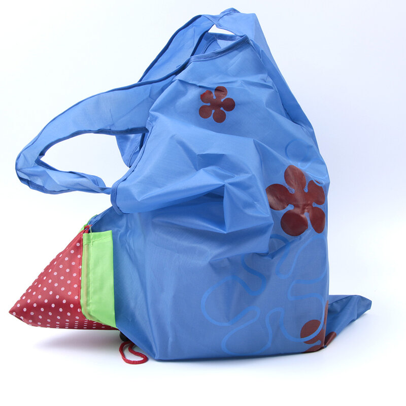 Reusable Strawberry Shopping Bags Foldable Tote Eco  Nylon Storage Handbag Printed Logo Portable Fruit Creative New