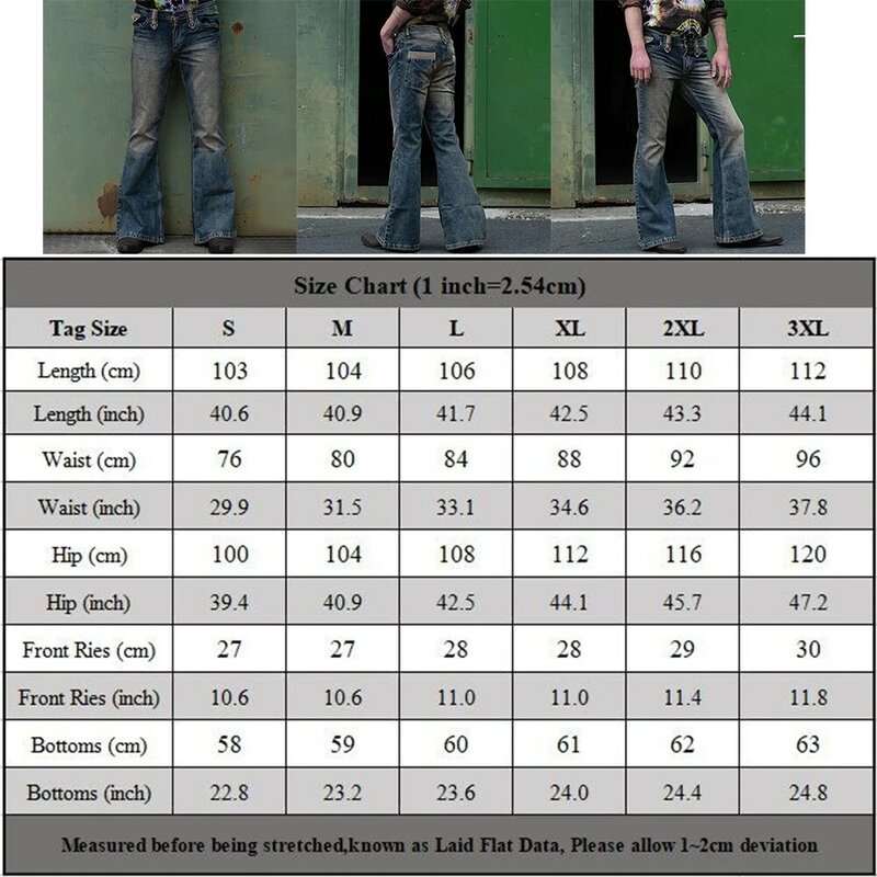 Men Pants Pants Flare Men Solid Straight Jeans Street Button Pants Streetwear For Men Fashion Widely Applicable