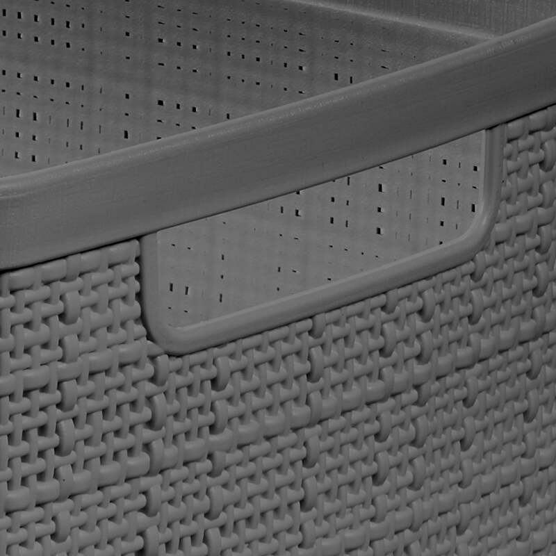 Curver Juta Plastic Storage Basket Set, flanela cinza, 3 pcs