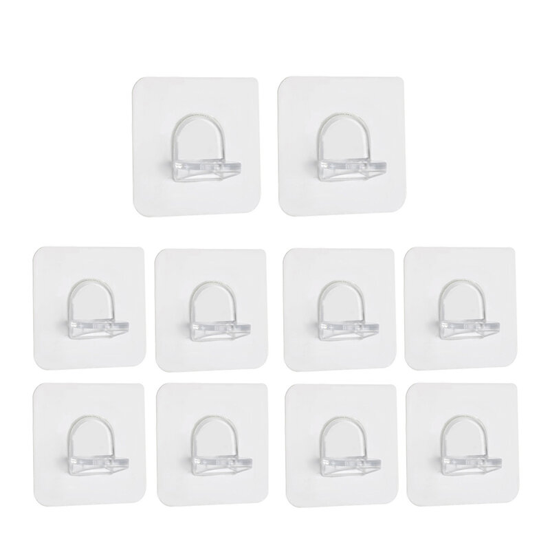 Clavijas adhesivas de plástico para estante de piezas, colgador de pared para armario, accesorios de cocina y baño, 10 unidades