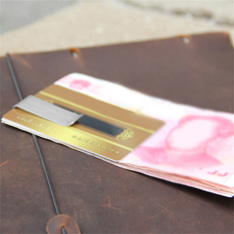 Clipe de dinheiro cor inoxidável escola escritório titular do cartão de crédito multi-funcional metal dólar clips feminino idosos acessório