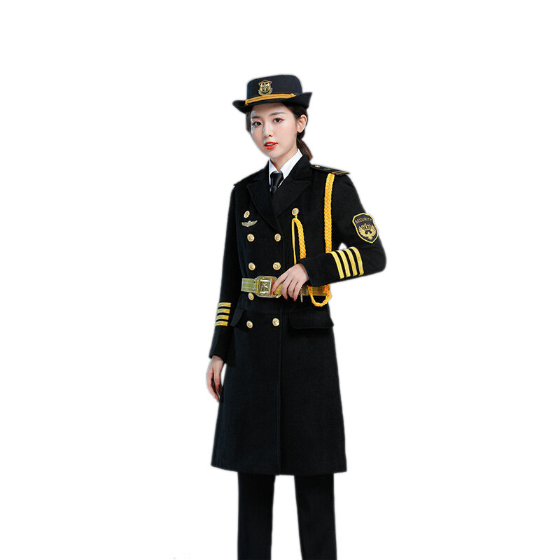 남성용 블랙 공항 호텔 작업복, 보안 경비원 유니폼, 패션 맞춤형 겨울