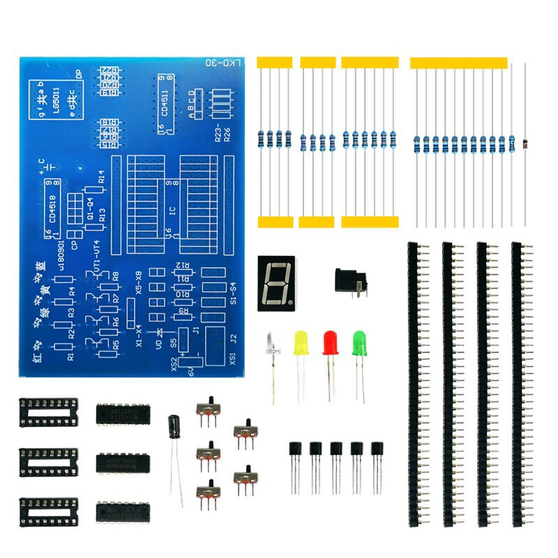 Diy kits eletrônicos para crianças circuito integrado digital placa experimental tecnologia eletrônica prática peças de soldagem
