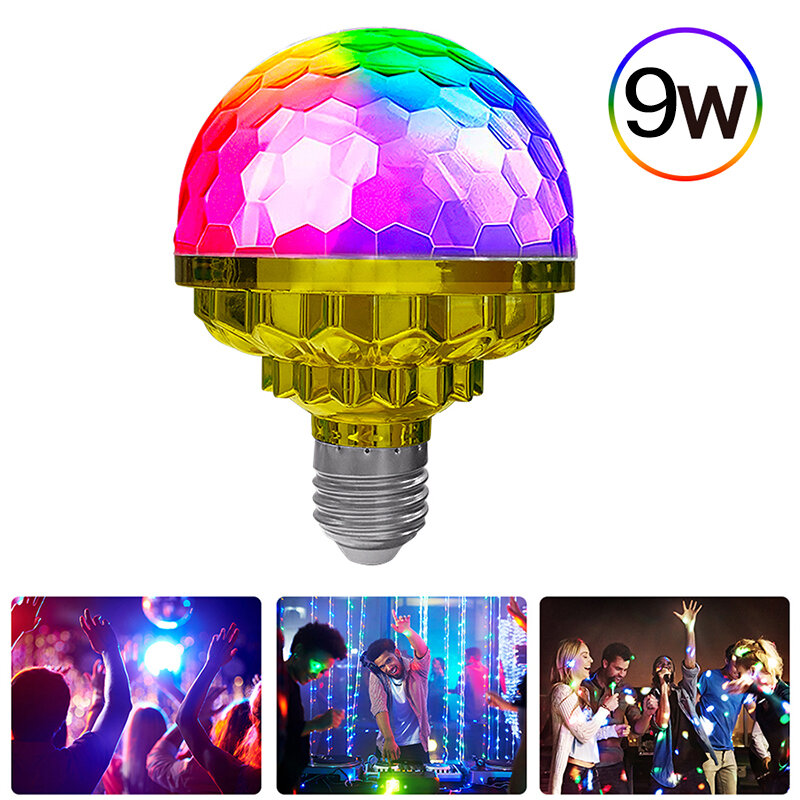 E27 lampu bola ajaib berputar warna, lampu bohlam Led pesta, lampu panggung, lampu malam untuk DJ Disco KTV Suasana
