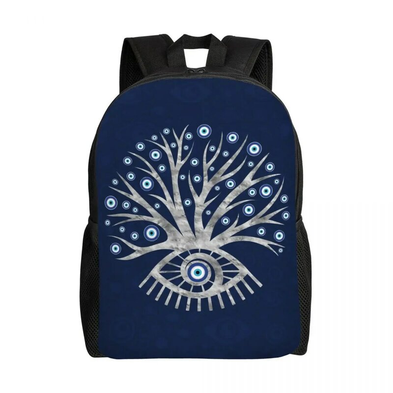 Niestandardowy plecak z greckim drzewem oka 3D dla chłopców, dziewcząt, szkolnych toreb podróżnych, mężczyzn, kobiet, torebek na książki, pasujących do 15-calowego laptopa