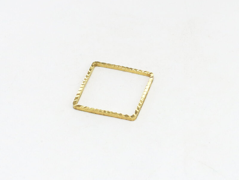 Ciondoli per orecchini quadrati da 50 pezzi, connettore a maglie, 14x0.8mm, risultati in ottone, forniture per la creazione di gioielli R1789