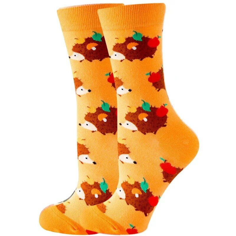 Outono e inverno novo casal algodão meias, Meias Animal Mid tubo, Comida personalizado meias da moda