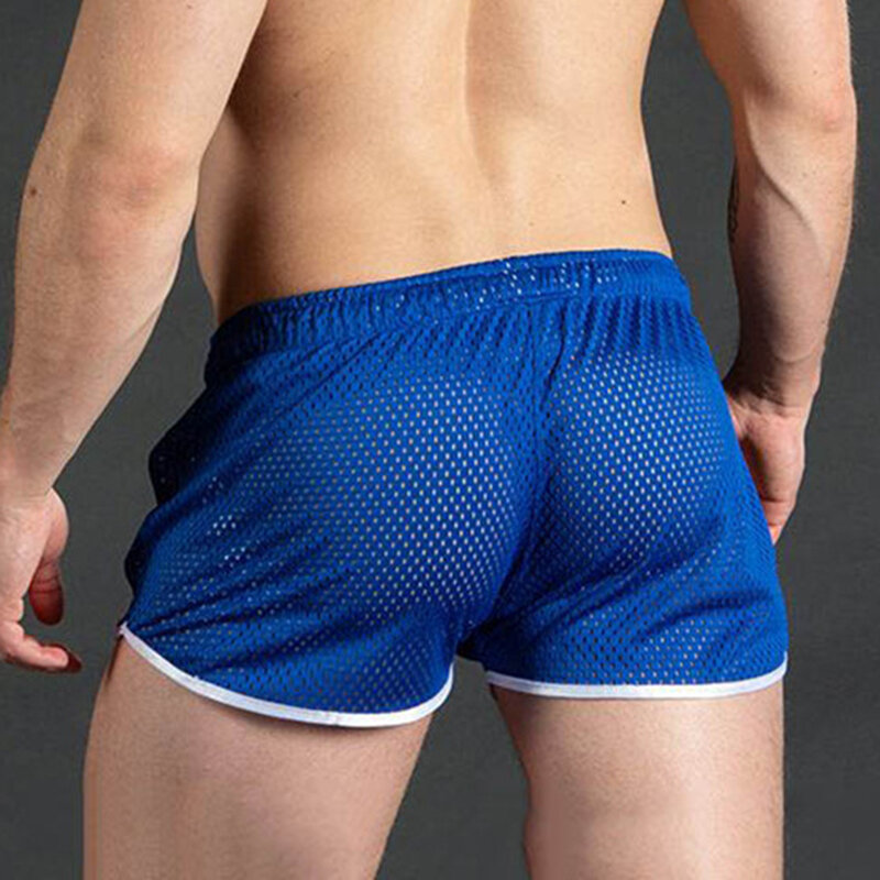 Calções desportivos de secagem rápida para homem, fitness, treino, ginásio, casual, malha, respirável, calções de praia suaves, calças curtas