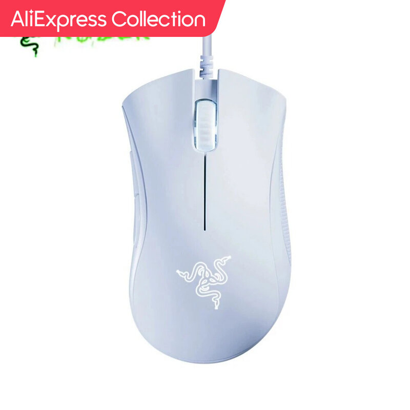 AliExpress Collection Razer DeathAdder Mouse game Esensial, Mouse game 6400DPI Sensor optik 5 tombol independen untuk