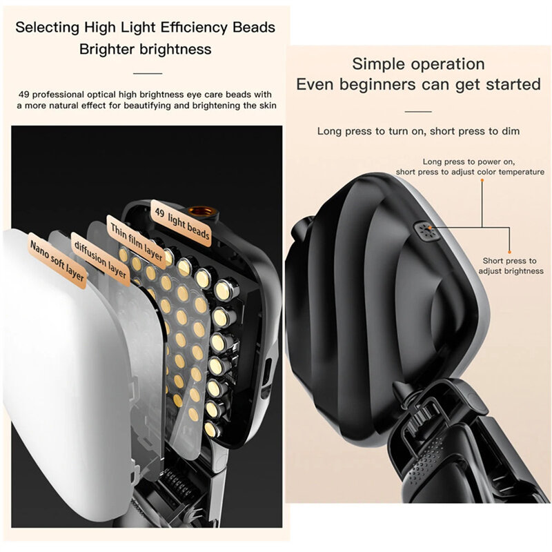Tragbare Fotografie füllen Licht wiederauf ladbare Cip auf LED-Blitz Selfie Ring Licht Telefon Tisch PC-Beleuchtung für Video aufzeichnung live