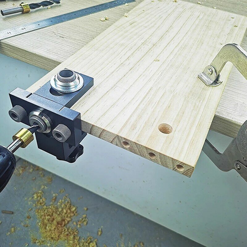 Set di localizzatori per perforatori per mobili apri fori senza tavolo di bloccaggio strumento per tenoni in legno rotondo