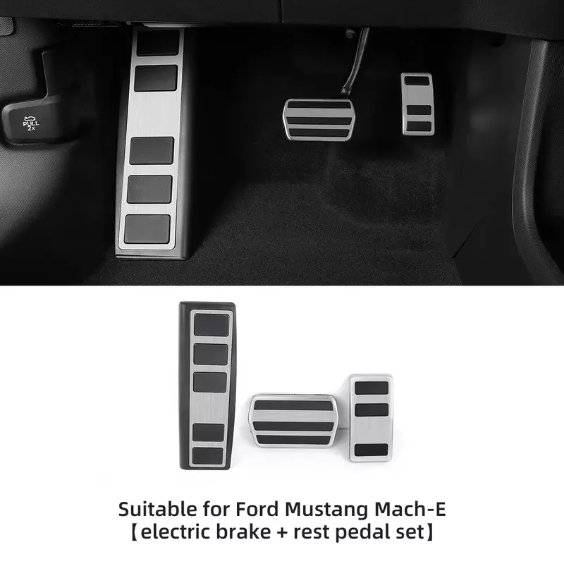 Couvre-pédale en acier inoxydable pour Ford Mustang Mach-E, accélérateur de voiture, frein, pédale d'assistance, accessoires de couverture de pédales