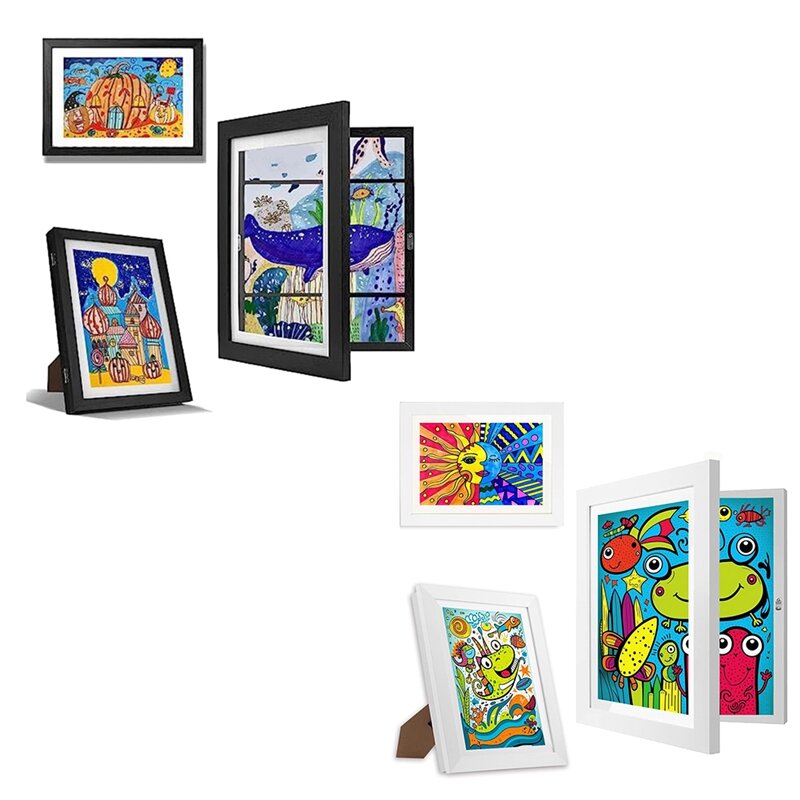 Horizontal e Vertical Art Frames para Crianças, Abertura Frontal, Arte Mutável, 8.5x11, 1 Pc