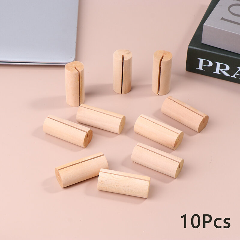10pcs Wooden Place Card Holder Photo Holder Table Number Name Standup Signs Base