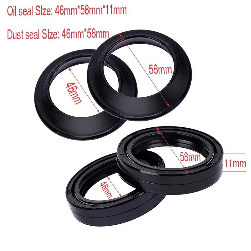 46x58x11 46 58 11 Motorcycle Front Fork Damper Oil Seal and Dust Seal For YAMAHA WR426 YZ426 WR450 YZ450 TT600 R XV1900 46*58*11