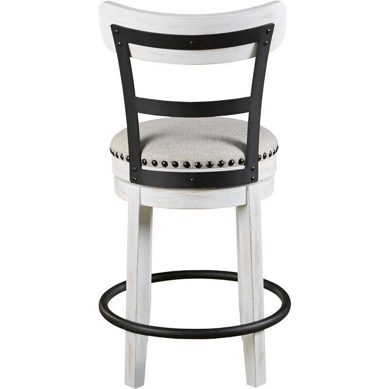 Valebeck-taburete giratorio moderno para el hogar, silla con altura de mostrador de 24,5 pulgadas, para cocina, Bar, sala de estar, lavado blanco