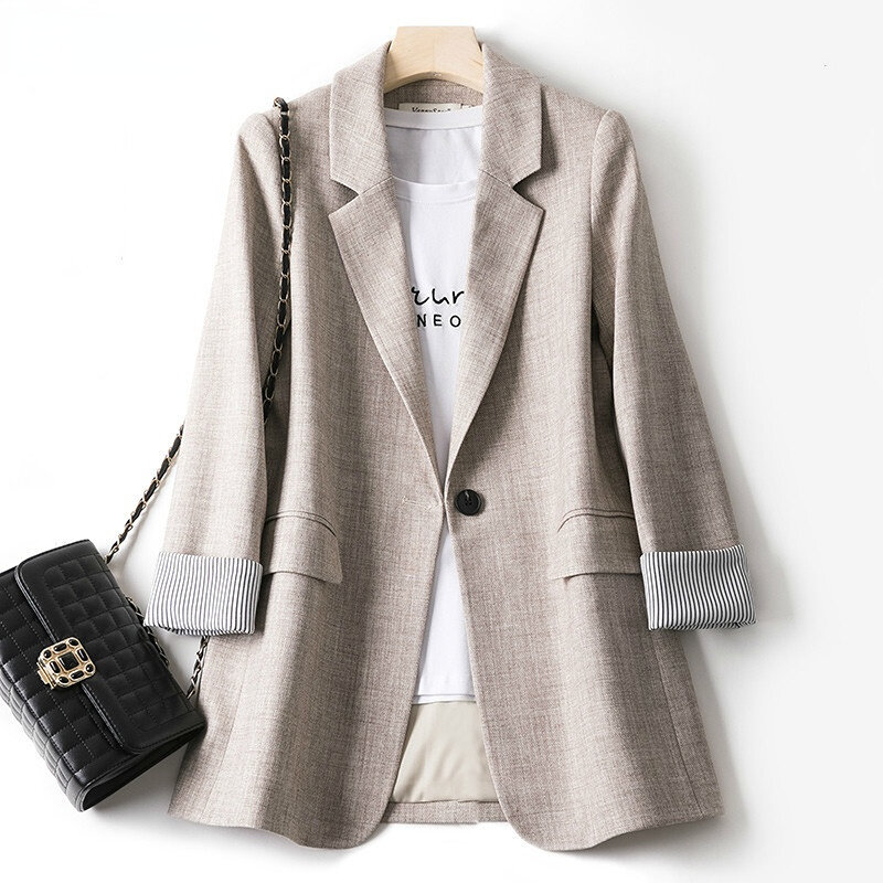 Donne Trendy Patchwork coreano Chic primavera tasche larghe signora cappotti eleganti bottone singolo capispalla minimalista manica lunga 2024 nuovo