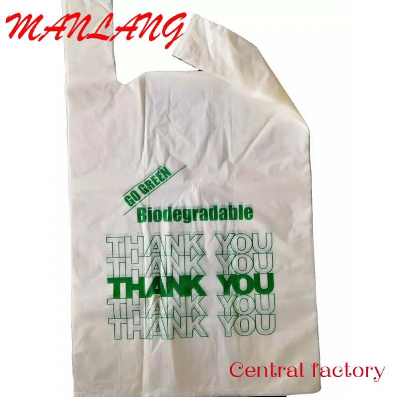 Bolsas de plástico para camisetas de agradecimiento, bolsa de plástico para compras y restaurante, 10-50 micrófonos, 1000 unidades