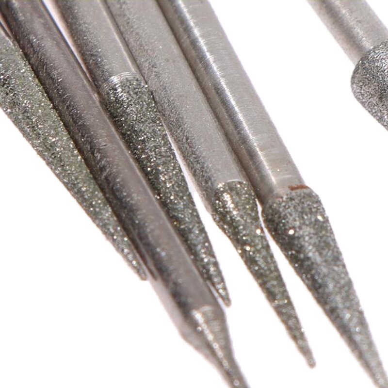6 pezzi 1-4mm testa di molatura diamantata punte ad ago frese strumento di intaglio per incisione 2.35mm gambo D