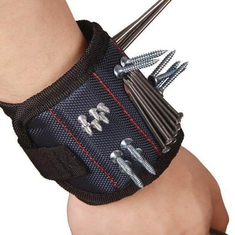 Portátil Magnetic Wristband Tool Bag, Eletricista Wrist Tool Belt, Parafusos Pregos, Brocas Pulseira para Ferramenta de Reparo