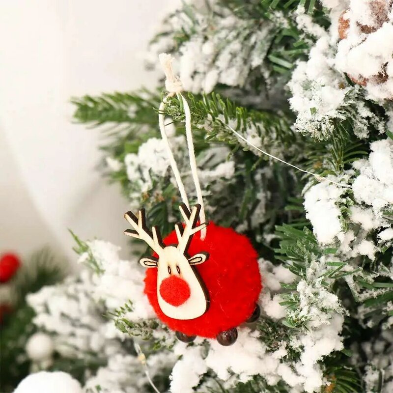 귀여운 펠트 나무 엘크 크리스마스 트리 행잉 펜던트, 순록 새해 크리스마스 파티 장식, 홈 크리스마스 사슴 공예 장식품