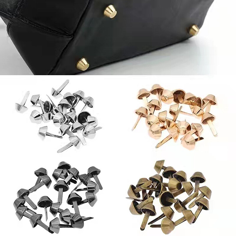 Metal Bag Feet Rivets Studs, perfurado para DIY Craft Purse Handbag, Acessórios para decoração de couro, 20pcs