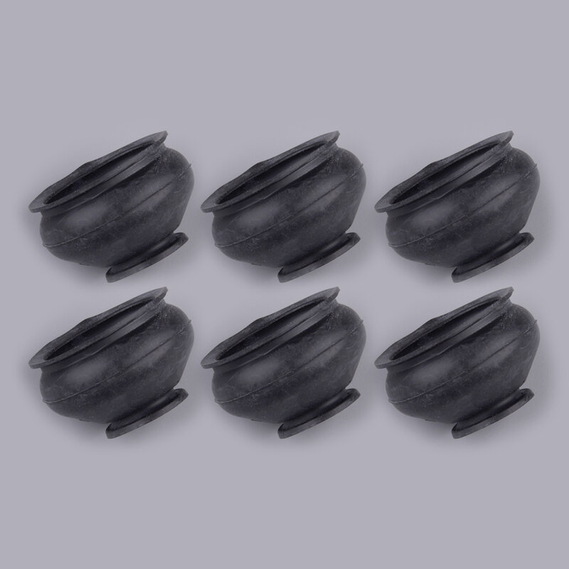 Empuñaduras de goma para coche, accesorio Universal de 6 piezas y 11mm, con junta esférica, cubiertas antipolvo, color negro