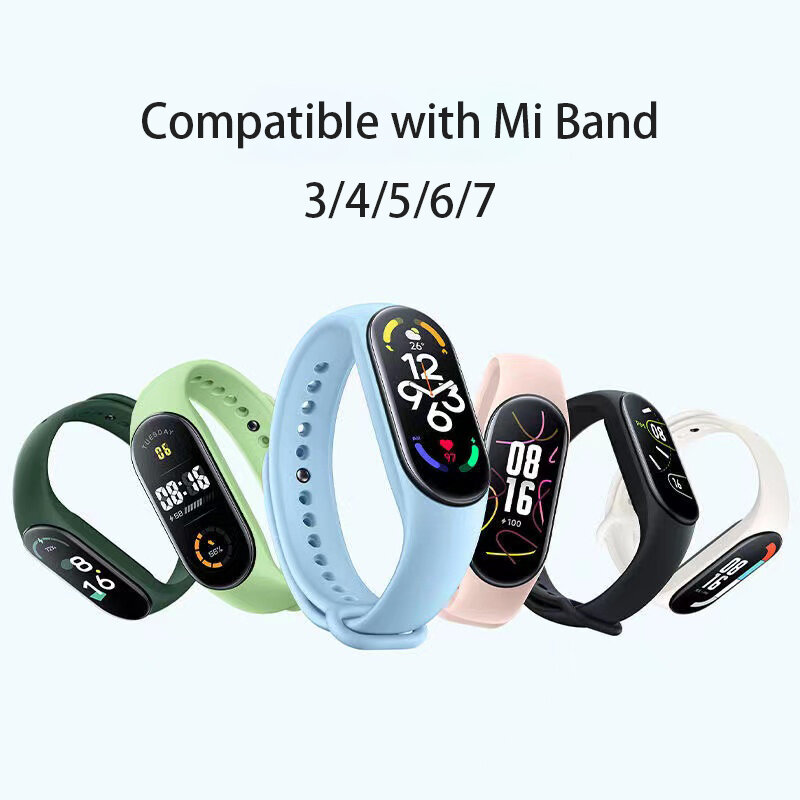 สายนาฬิกาสำหรับ Xiaomi Mi band 4สาย miband 7 6 5สร้อยข้อมือ NFC smartwatch ซิลิโคน Correa สำหรับ Xiaomi miband 7 6 5 4 3