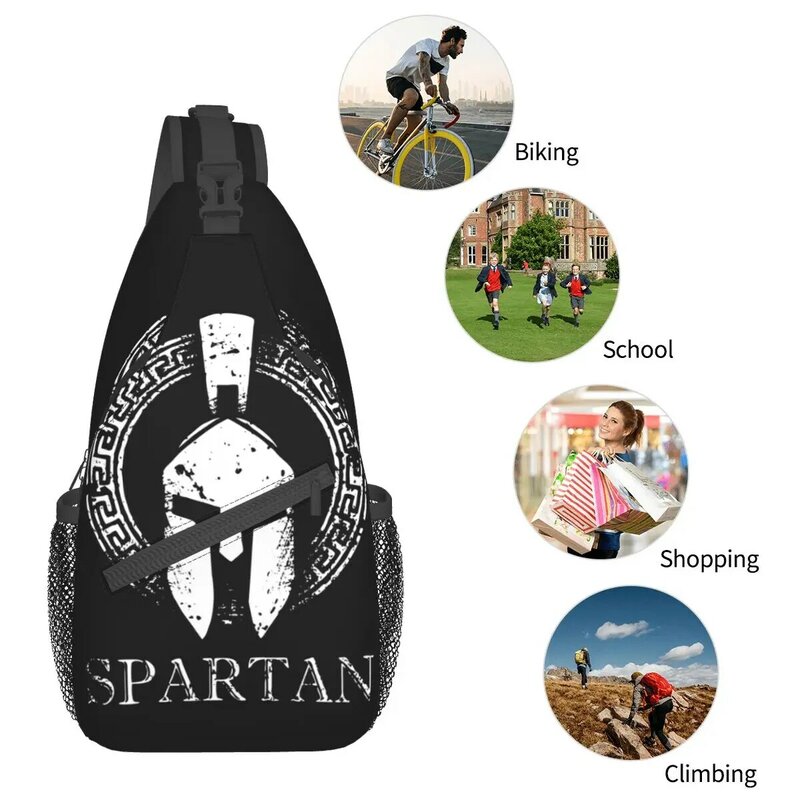 Spartan Molon Labe Sparta-Bolso pequeño para el pecho, bandolera de hombro, mochila informal para senderismo al aire libre