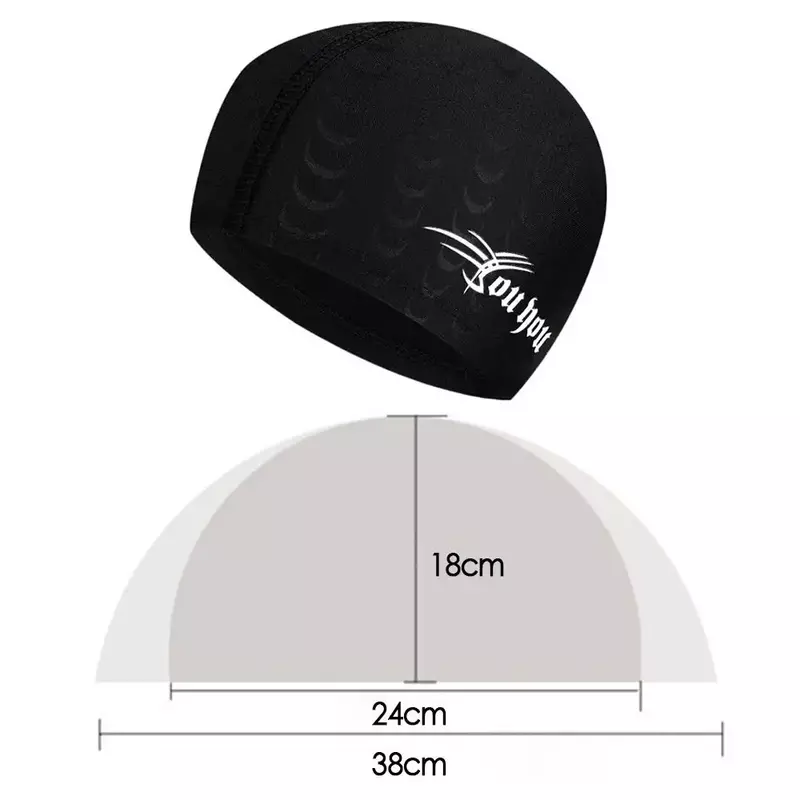 Topi renang untuk pria wanita, elastis perlindungan telinga nilon panjang topi kolam renang sangat tipis