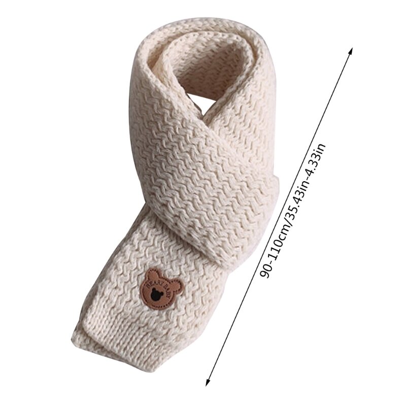 Pañuelo punto para bebé, bufanda punto cálida para invierno, bufandas gruesas y cálidas para niños encantadores