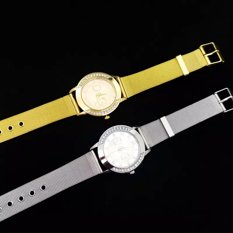 2022 Hot Koop Europese Fashion Horloge Vrouwen Luxe Merk Hq Quartz Horloge Reloj Mujer Casual Rvs Dames Klok