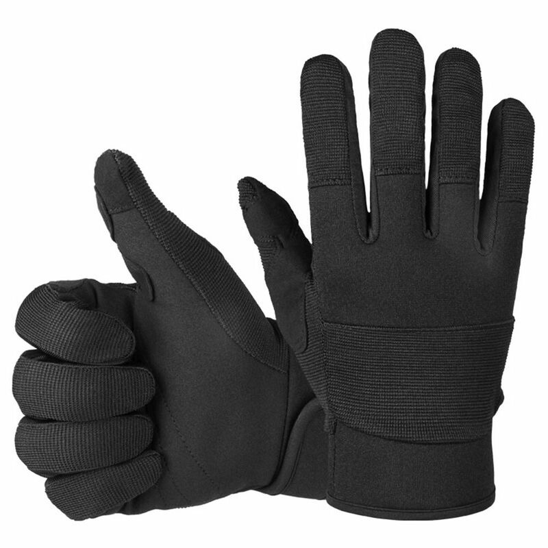 블랙 풀 핑거 작업 장갑, 부드러운 땀 흡수 터치 스크린 장갑, 야외 작업 미끄럼 방지 내마모성 안전 장갑