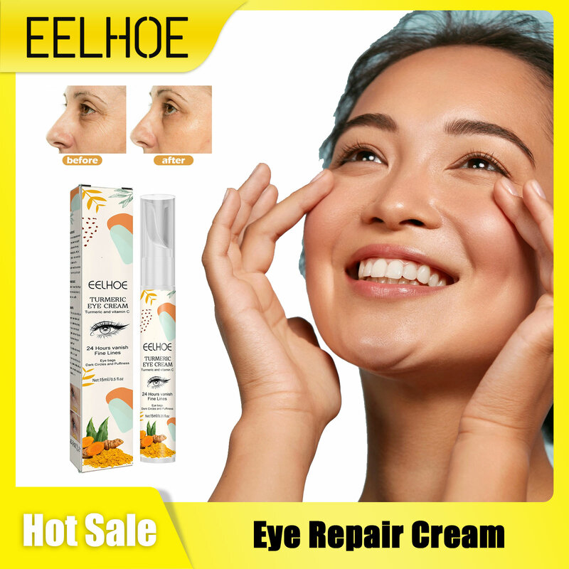 Eye Repair Cream to Remove Eye Bags Reduce Sagging Under the Eyes Skin Aging Prevention Natural Turmeric Anti-Dark Circles Cream
