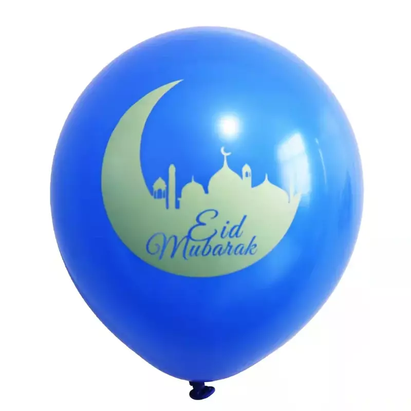 Balões de látex para decoração Ramadan, bolo e lua impressa, Eid Mubarak, muçulmano e islâmico Festival Party, DIY Home Decor, 12 unid, 2023