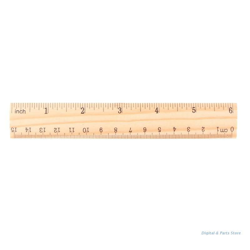 M17F 15cm 20cm 30cm Wooden Ruler Double Sided Student School Office Measuring Tool