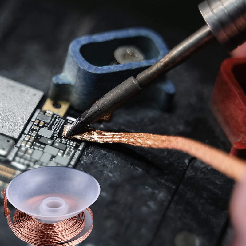 1.5M ทองแดง Desoldering Braid เชื่อม Solder Remover Wick Wire เชื่อมดีบุก Sucker สายเคเบิล Flux สำหรับซ่อมบัดกรีเครื่องมือ