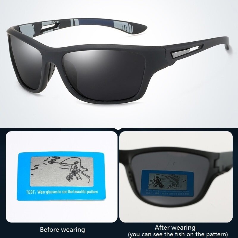 الرجال الاستقطاب الصيد النظارات الشمسية مع سلسلة نظارات للرجال النساء القيادة التنزه نظارات الشمس الصيد مكافحة وهج UV400 نظارات
