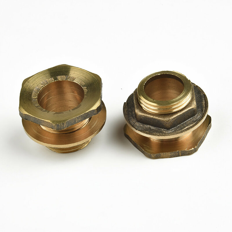Brass Water Tank Connector 1/2\" 3/4\" 1\" BSP Threaded Male Pipe Plumbing Fittings Bulkhead Nut Jointer Garden Water Connectors