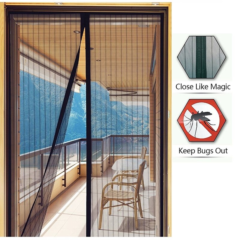 100x210CM Magnetic Door Curtain Net Door Anti Mosquito Insect Fly Bug Curtains Automatic Closing Door