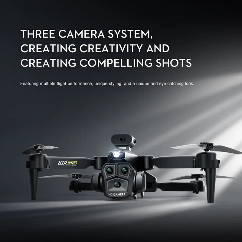 Lenovo-Profissional HD Dual Camera Drone, GPS Obstáculos Evitar Drones, Megafone Remoto, Quadcopter Toy, UAV RC, 9000m, K10Pro Max, 8K
