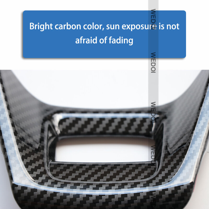Alta qualidade volante do carro decorativo capa guarnição decalque para ford bronco acessórios abs padrão de carbono