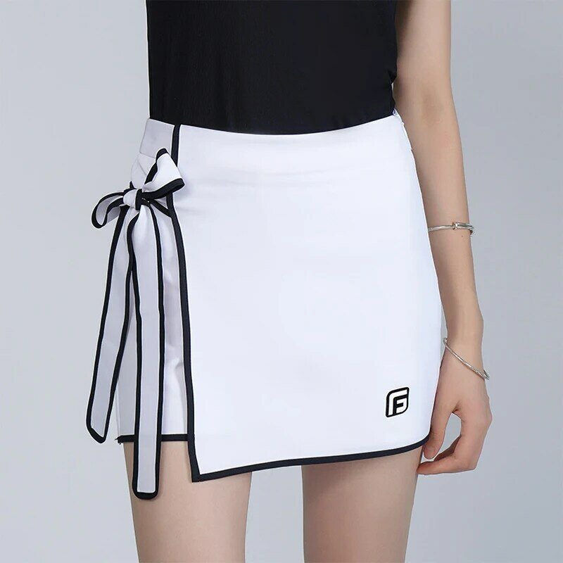 Golfist-Culotte de Golf transpirable para mujer, falda ajustada con lazo, estilo coreano, XS-XXL
