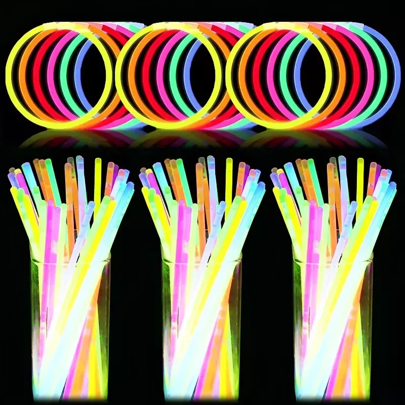Bâtons Lumineux dans la Nuit pour Décoration de ix, Accessoire de Bricolage Coloré pour Bracelet et Collier, 10 ou 50 Pièces