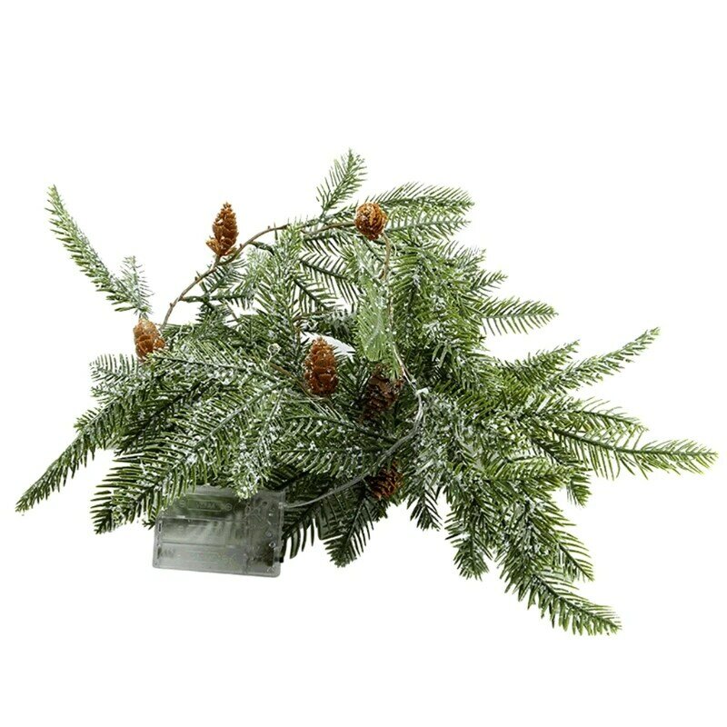 Ghirlanda Natale Luci a corda Ornamenti artificiali realistici con aghi pino per decorazioni per alberi Natale per