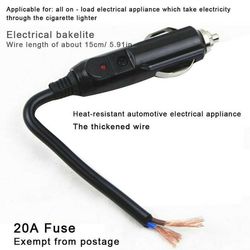 Hoge Kwaliteit 12V 24V Auto 20A Mannelijke Auto Sigarettenaansteker Led Socket Plug Connector Adapter